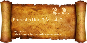 Marschalko Máté névjegykártya